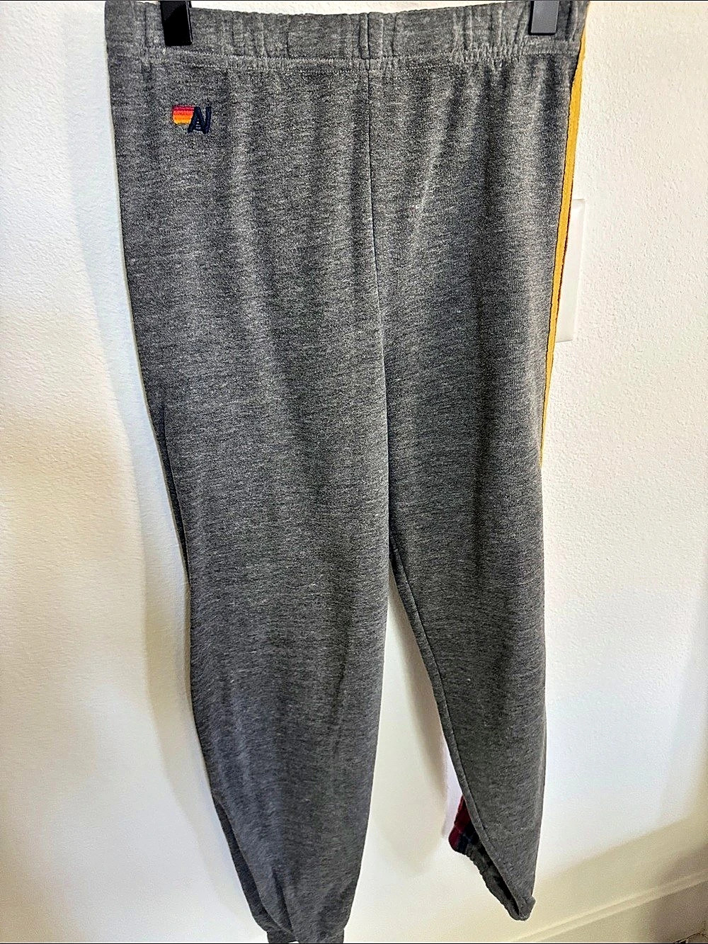 Aviator Nation 5 Stripe Sweatpants Gray & Orange Size Kids 14